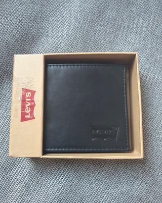 Portafoglio pelle nera Levis