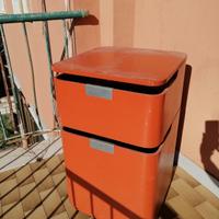 Mobile contenitore consolle vintage anni 70 ruote