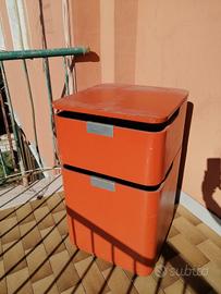 Mobile contenitore consolle vintage anni 70 ruote