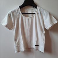 T-shirt bianca corta in vita