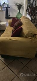 Divano 2 posti con copridivano beige/ocra