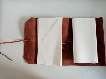 Porta carte da lettere e buste in vera pelle 