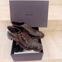 Scarpe lacci e tacco donna Prada marrone, 38