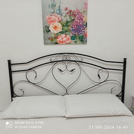 Letto in ferro matrimoniale Cuore decorato