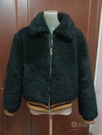 Giubbotto /Bomber nero in eco pelliccia