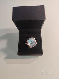 Anello argento con pietra color turchese