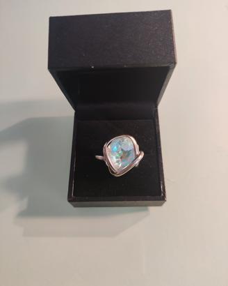 Anello argento con pietra color turchese