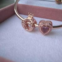 Pandora Rose Gold Charm Corona e Amore Luminoso