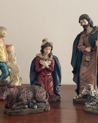 Statuine Presepe Natale Lotto 5 Pezzi 29 cm