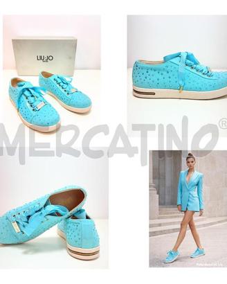 SNEAKERS LIU JO AZZURRE CON PIETRE AZZURRE NUMERO