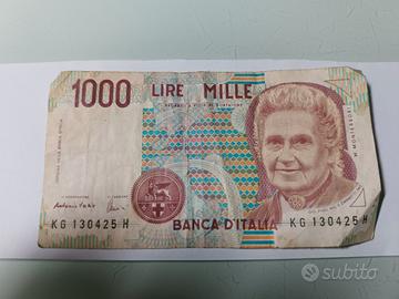 Banconota lire 1000 Montessori 