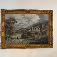 Olio su tela: Rustico di Ercole Magrotti