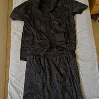 completo estivo leopardato all black -taglia L