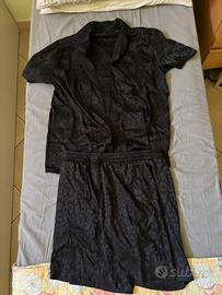 completo estivo leopardato all black -taglia L