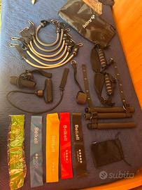 Panca palestra + kit fitness completo
