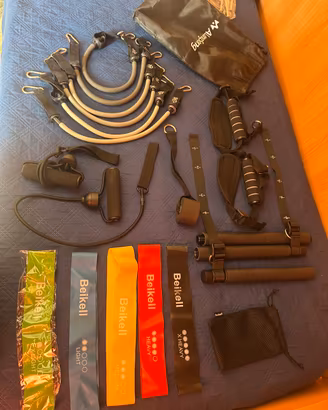 Panca palestra + kit fitness completo