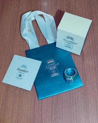 Anello argento  925 smaltato con zircone