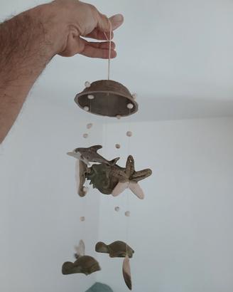 Scacciapensieri mobile in ceramica a tema marino 