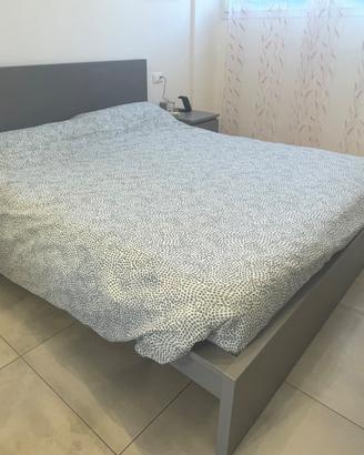 Letto malm Ikea grigio con rete
