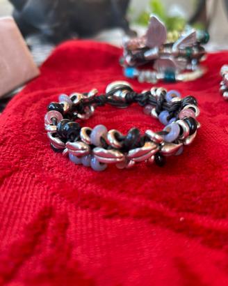 Uno De 50 Bracciale Argento Viola Lilla Cuoio