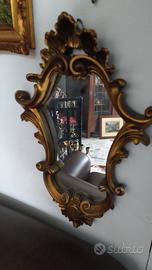 Specchio da parete cornice legno oro dorata
