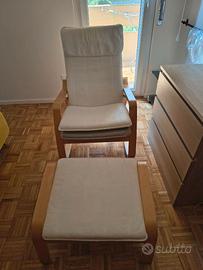 Poltrona ergonomica Ikea con poggiapiedi