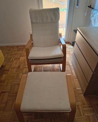 Poltrona ergonomica Ikea con poggiapiedi