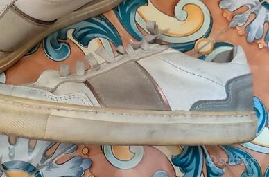 Scarpe ginnastica donna lacci strisce grigio rosa