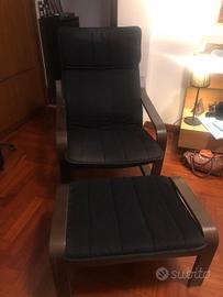Poltrona Ikea Poang con poggiapiedi 