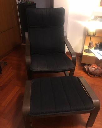 Poltrona Ikea Poang con poggiapiedi 