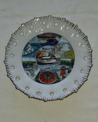 Piatto souvenir porcellana Niagara Falls Canada