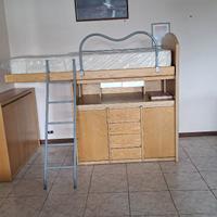 letto a soppalco con scrivania