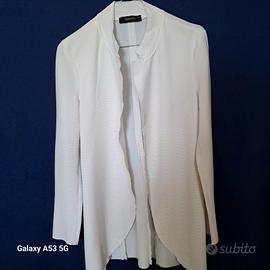 giacca bianca taglio laser senza bottoni tg.42 