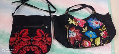 2 borse in pelle con ricami marca Desigual