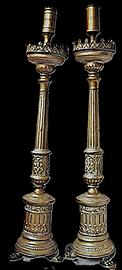 2 CANDELABRI '800 STILE IMPERO 12 X 50