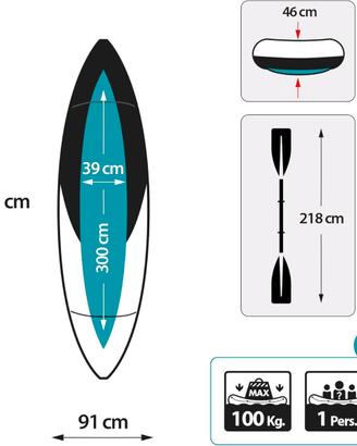 Kayak gonfiabile K1 INTEX EXCURSION PRO