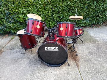 Batteria acustica Peace nera e bordeaux 