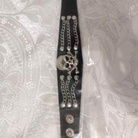 bracciale polsiera punk metal bikers accessori 