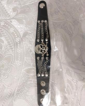 bracciale polsiera punk metal bikers accessori 