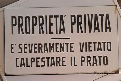 Targa smaltata vintage