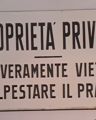 Targa smaltata vintage