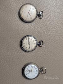 Tre piccoli orologi da taschino d'epoca anni 50"