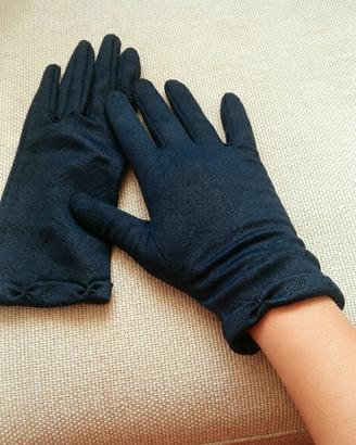 Guanti vintage anni 50 blu traforati 