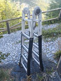Scala alluminio ferro allungabile a doppia salita
