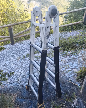 Scala alluminio ferro allungabile a doppia salita
