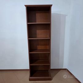 Libreria robusta  legno marrone scuro scaffali