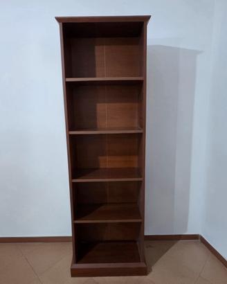 Libreria robusta  legno marrone scuro scaffali