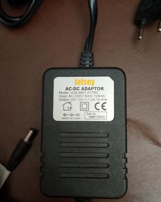 Adattatore AC-DC Telsey, DC 12V 1.2A 14.4VA