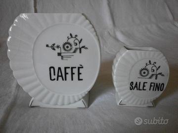 2 vecchie CERAMICHE da cucina : Caffè e Sale fino