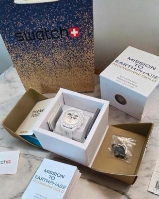 Omega Swatch Mission To Earthphase Moonshine Gold